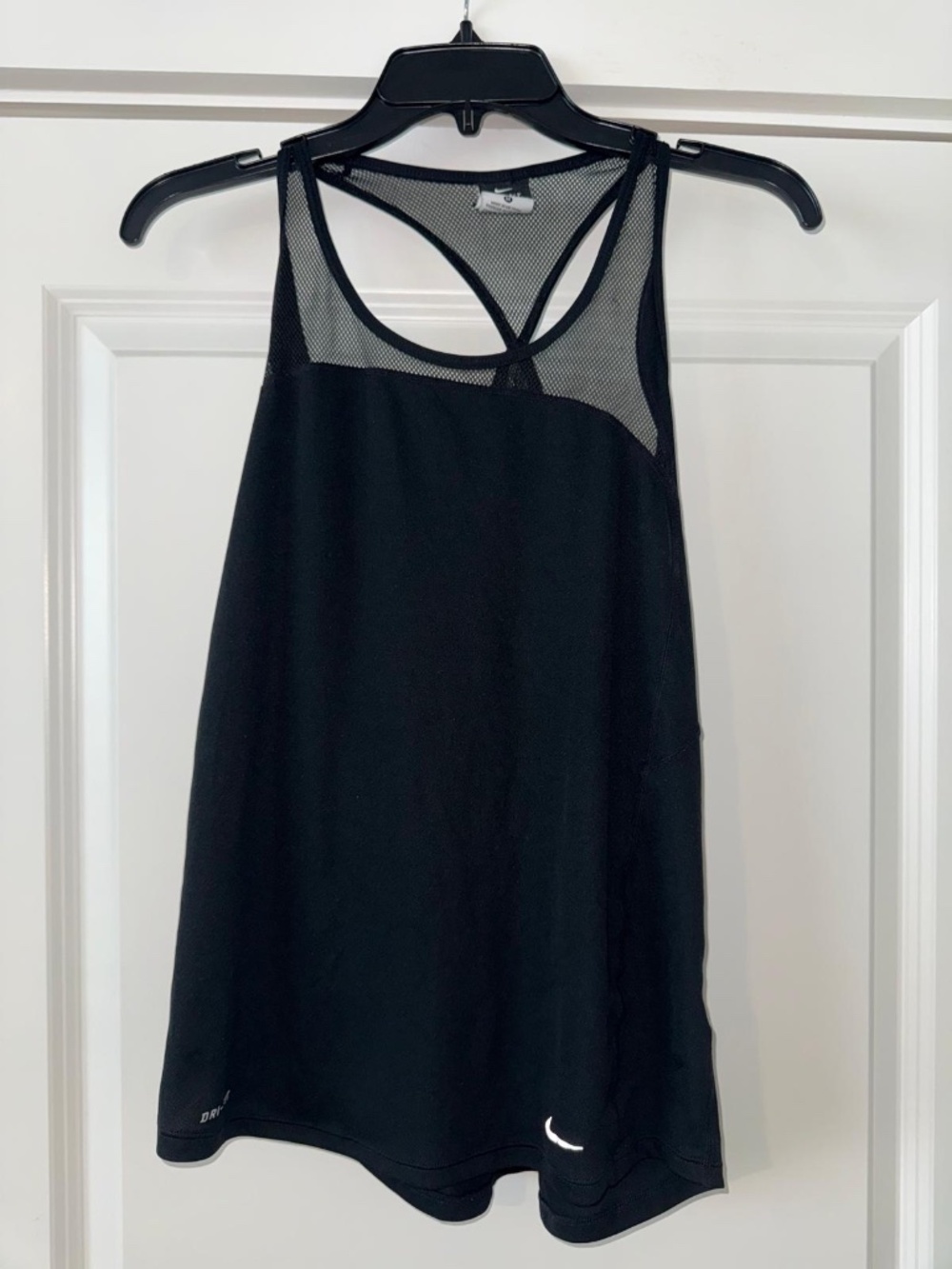 Nike Dri-FIT Tank Women Black Sleeveless Mesh Running Top - SIZE MEDIUM M